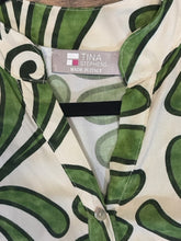 SIZE XL TINA STEPHENS GREEN WHITE Dress