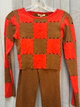SIZE S BRWN ORNG 2Pcs Suits