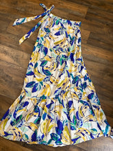 SIZE L ANTHROPOLOGIE BLUE YELLOW Dress