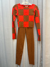 SIZE S BRWN ORNG 2Pcs Suits