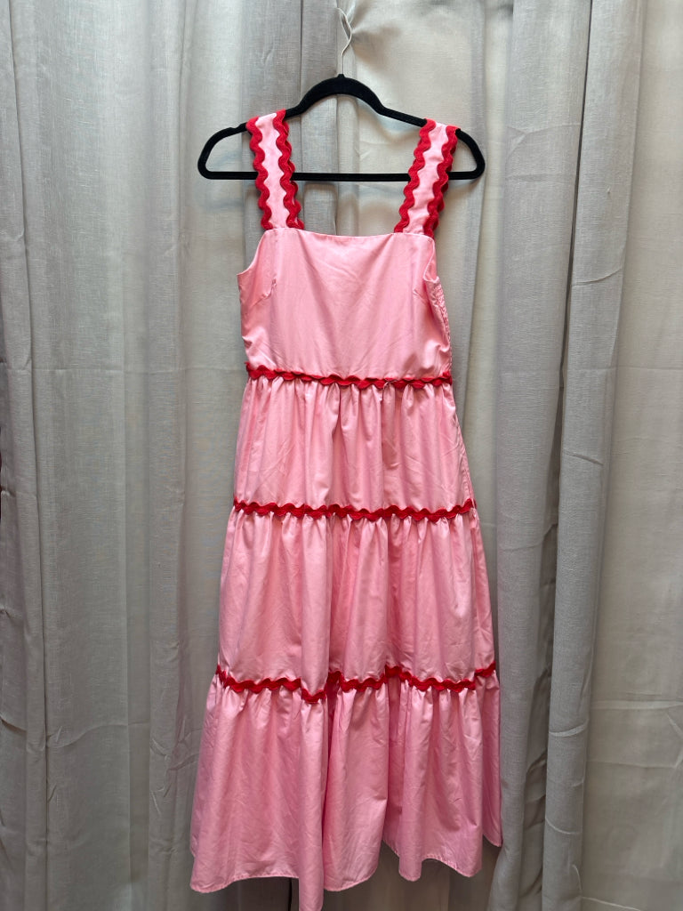 entro red dress Entro Crimson and Cream Striped Cut Out Midi Dress