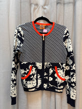 Size S TORI BURCH BLK ORNG cardigan