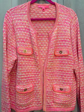 Size XL Lilly Pulitzer PINK CORAL WHT cardigan